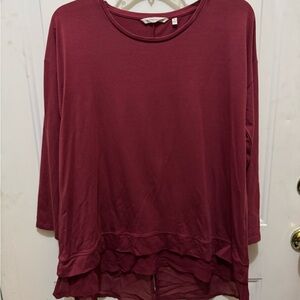 Soft Surroundings Deep Red Layered Blouse